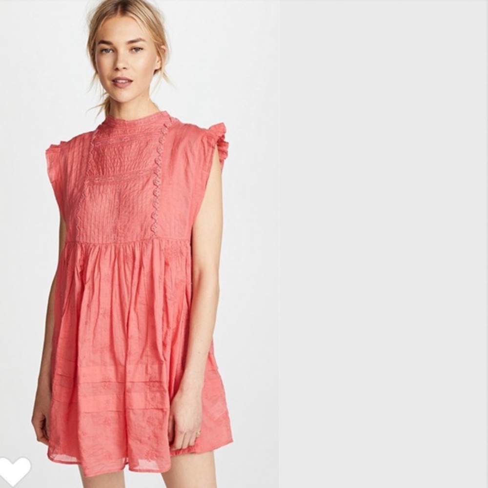 Free People Coral Pink Mini Dress